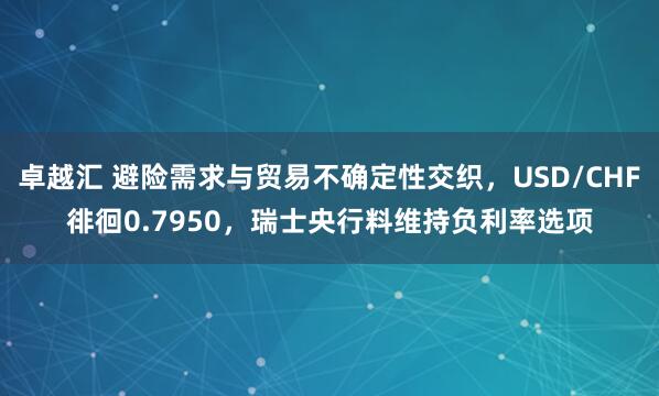 卓越汇 避险需求与贸易不确定性交织，USD/CHF徘徊0.7950，瑞士央行料维持负利率选项